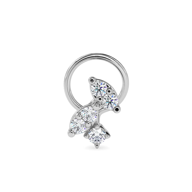 0.06Ct Two Marquise Shape Prong Set Lab-Grown Diamond Gold Wire Back Stud Nosepins