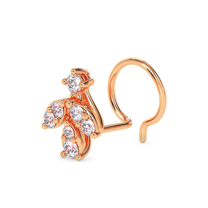 0.08Ct Cluster Design Lab-Grown Diamond Gold Wire Back Stud Nosepins