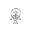 0.08Ct Cluster Design Lab-Grown Diamond Gold Wire Back Stud Nosepins