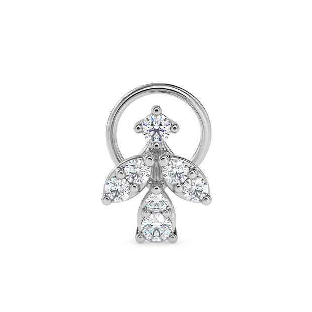 0.08Ct Cluster Design Lab-Grown Diamond Gold Wire Back Stud Nosepins