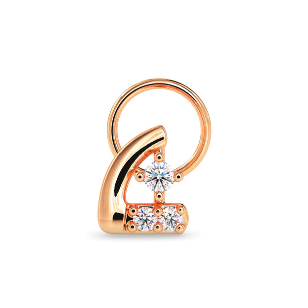 0.03Ct Round Prong Set Lab-Grown Diamond Gold Wire Back Stud Nosepins