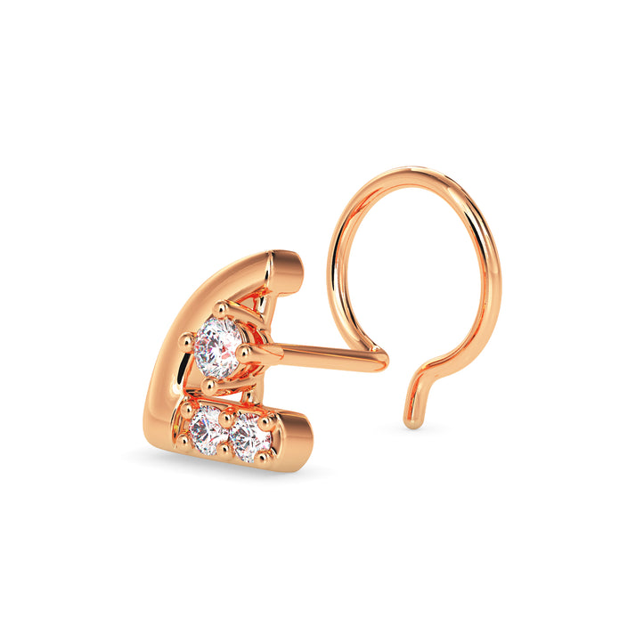 0.03Ct Round Prong Set Lab-Grown Diamond Gold Wire Back Stud Nosepins