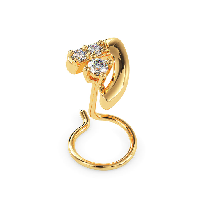 0.03Ct Round Prong Set Lab-Grown Diamond Gold Wire Back Stud Nosepins