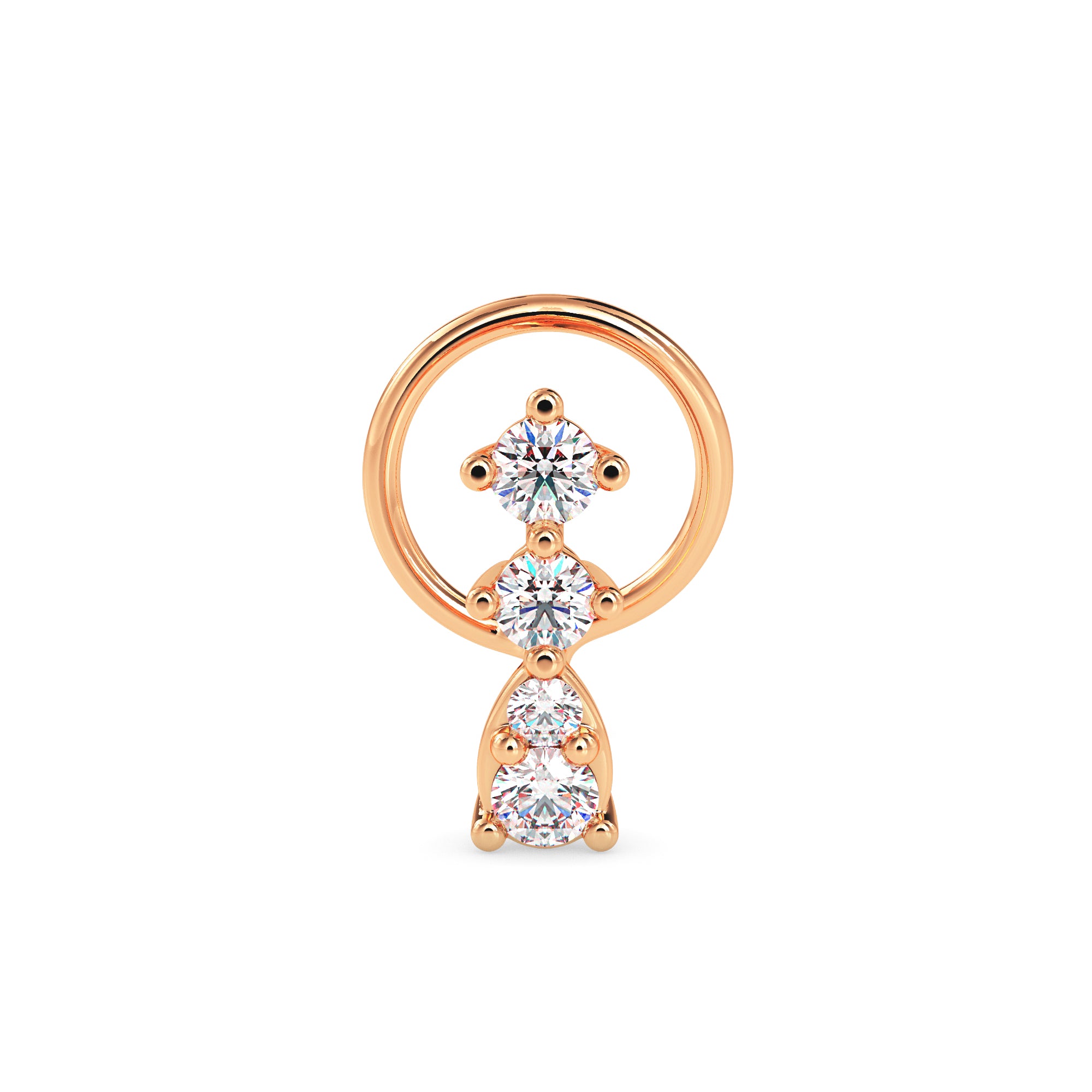 0.06Ct Teardrop Shape Lab-Grown Diamond Gold Wire Back Stud Nosepins