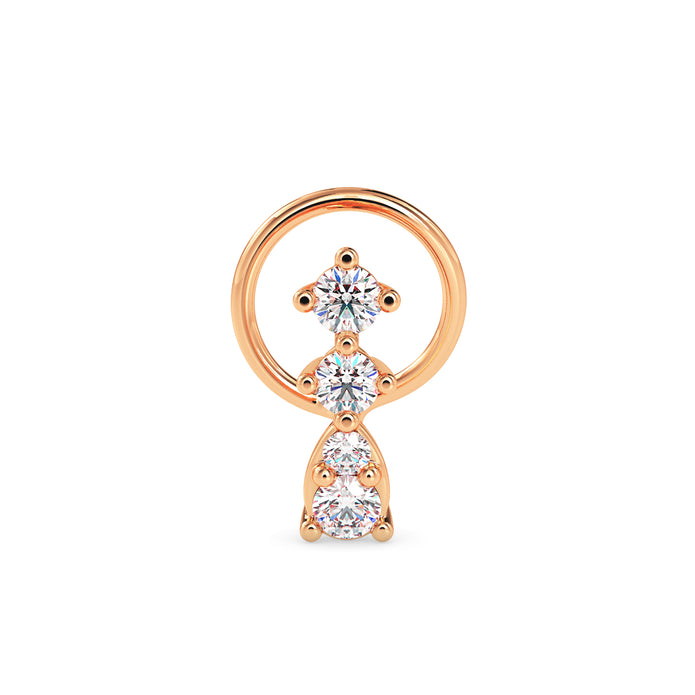 0.06Ct Teardrop Shape Lab-Grown Diamond Gold Wire Back Stud Nosepins