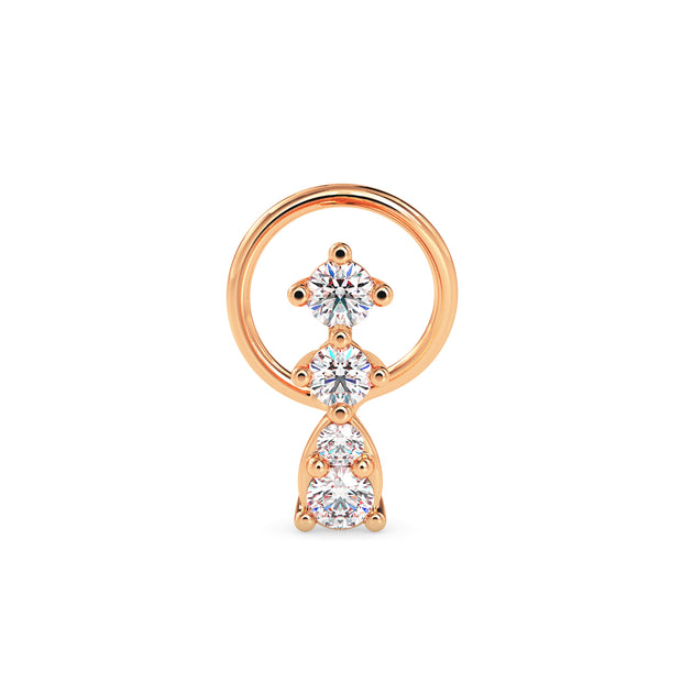 0.06Ct Teardrop Shape Lab-Grown Diamond Gold Wire Back Stud Nosepins