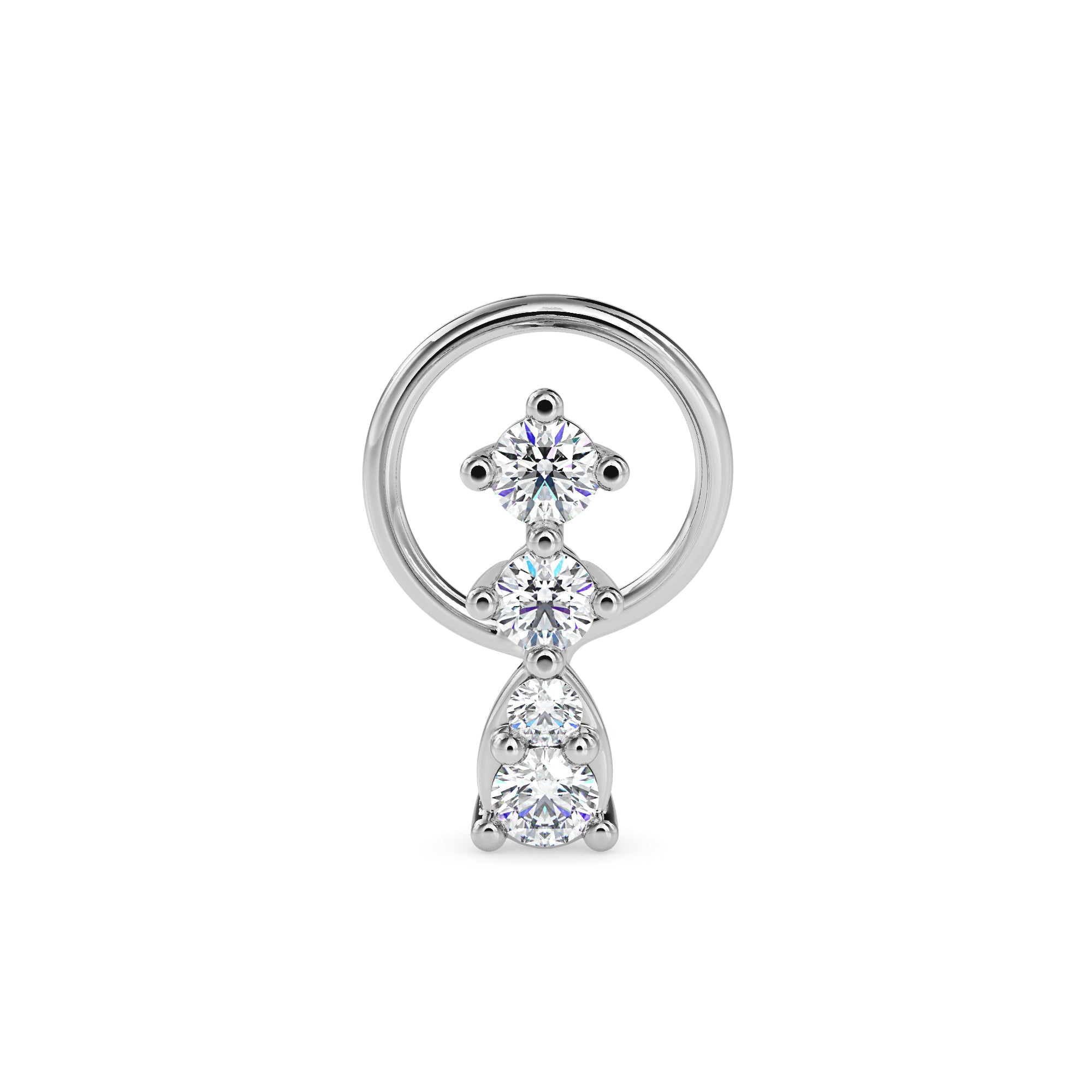 0.06Ct Teardrop Shape Lab-Grown Diamond Gold Wire Back Stud Nosepins