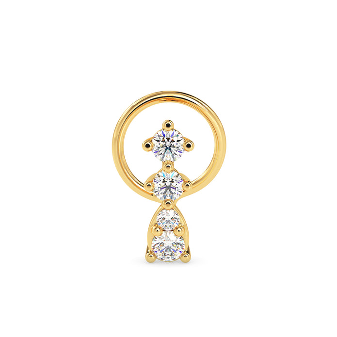 0.06Ct Teardrop Shape Lab-Grown Diamond Gold Wire Back Stud Nosepins