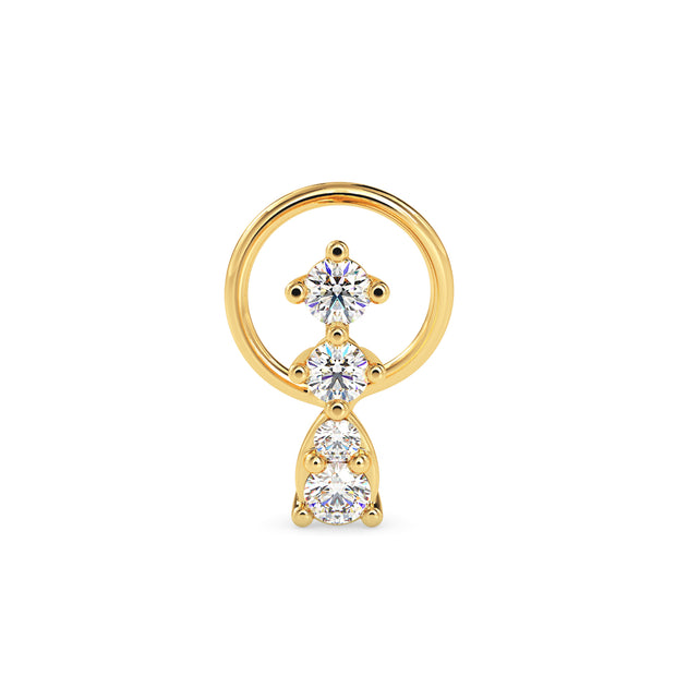 0.06Ct Teardrop Shape Lab-Grown Diamond Gold Wire Back Stud Nosepins