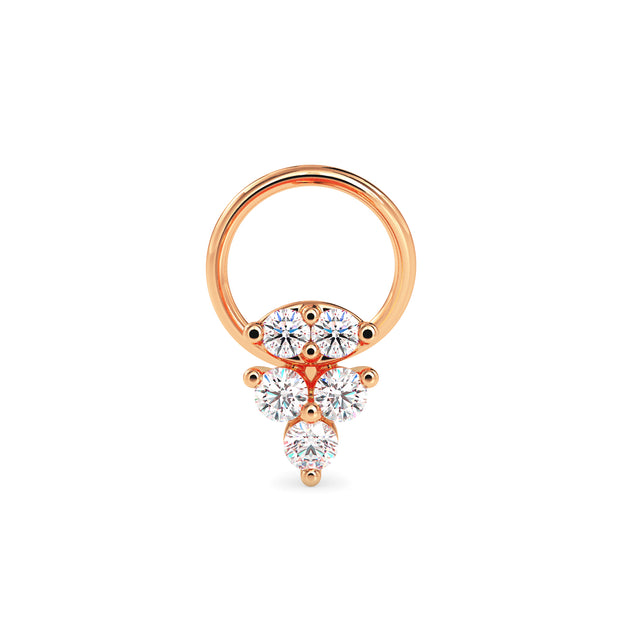 0.05Ct Round Cluster Lab-Grown Diamond Gold Wire Back Stud Nosepins