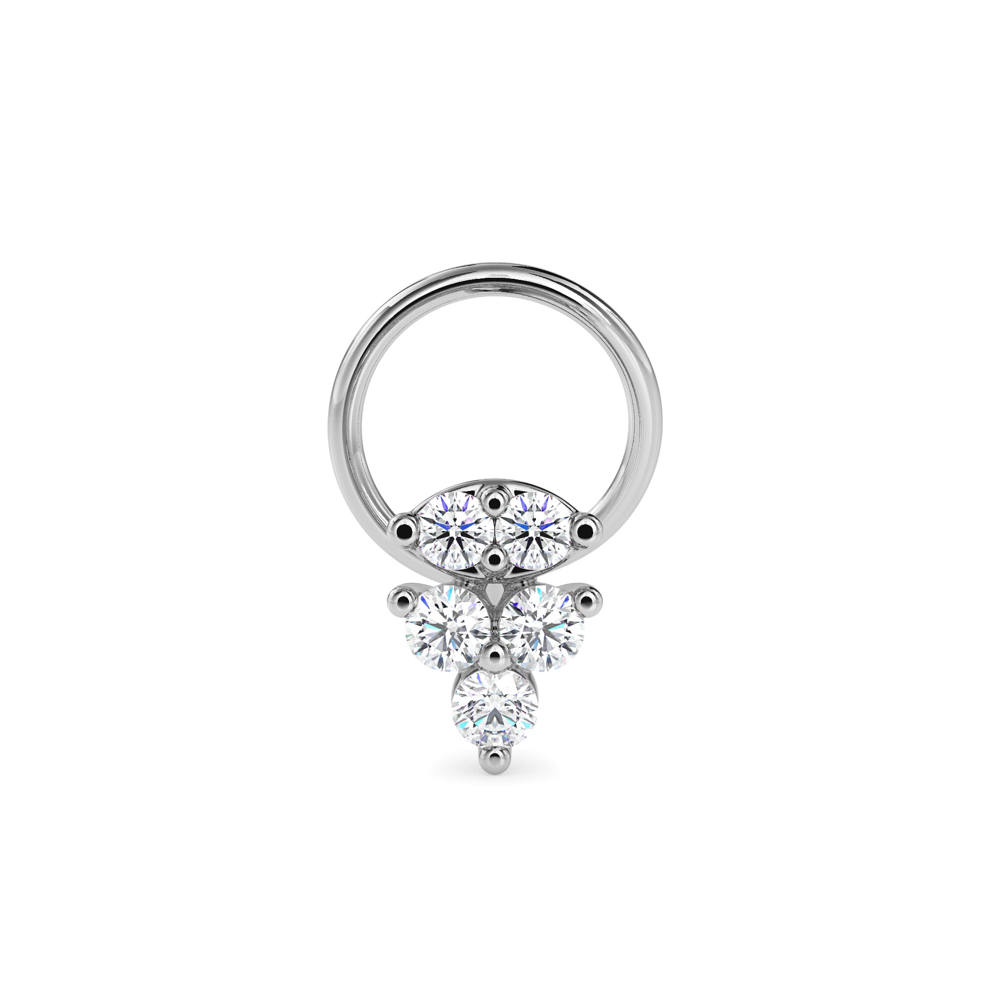 0.05Ct Round Cluster Lab-Grown Diamond Gold Wire Back Stud Nosepins