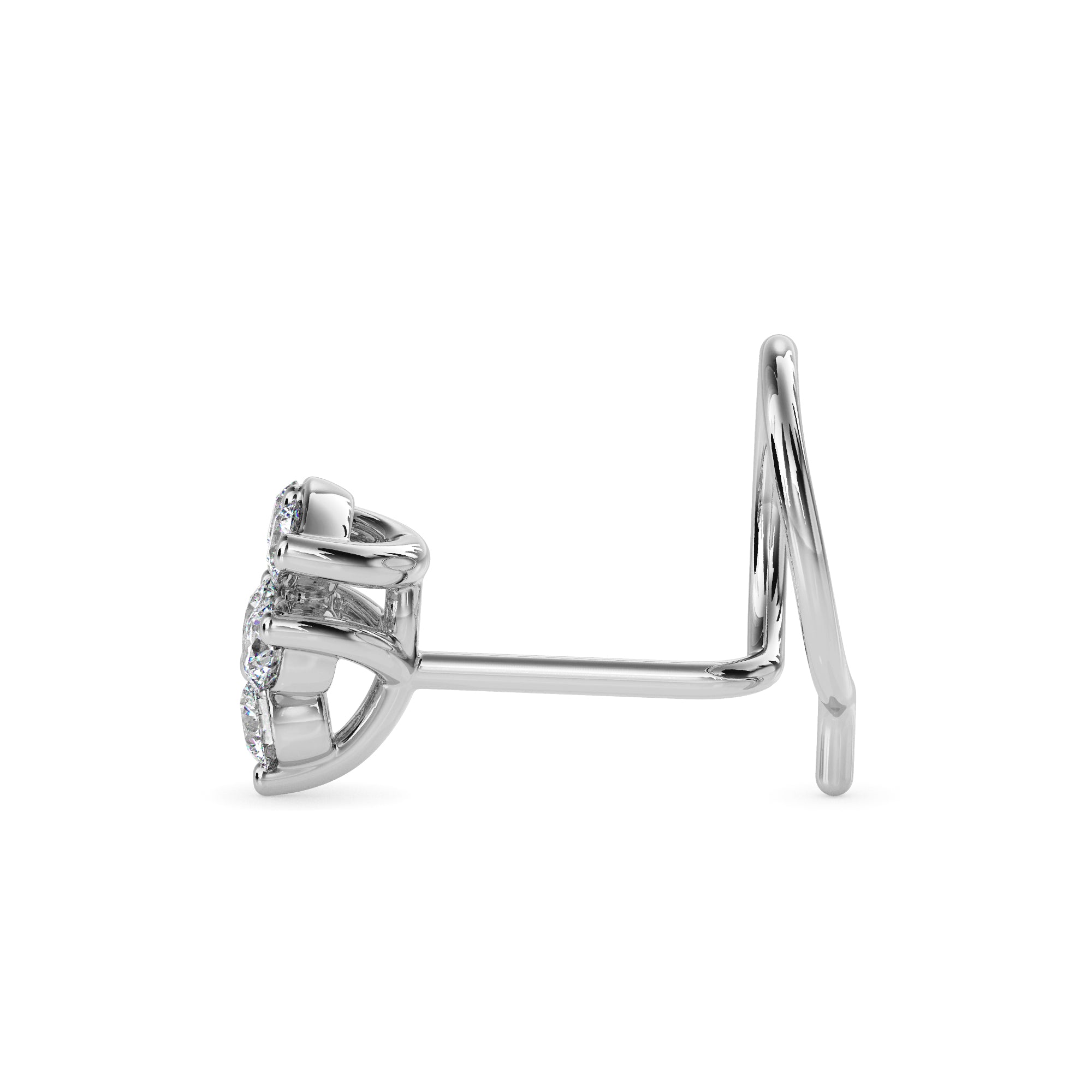 0.05Ct Round Cluster Lab-Grown Diamond Gold Wire Back Stud Nosepins