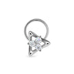 0.04Ct Triangle Round Three Stone Lab-Grown Diamond Gold Wire Back Stud Nosepins