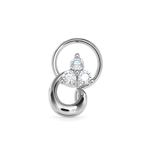 0.05Ct Round Three Stone Lab-Grown Diamond Gold Wire Back Stud Nosepins
