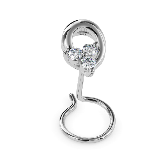 0.05Ct Round Three Stone Lab-Grown Diamond Gold Wire Back Stud Nosepins