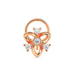 0.05Ct Floral Round Bezel Lab-Grown Diamond Gold Wire Back Stud Nosepins