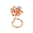 0.05Ct Floral Round Bezel Lab-Grown Diamond Gold Wire Back Stud Nosepins