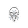 0.05Ct Floral Round Bezel Lab-Grown Diamond Gold Wire Back Stud Nosepins
