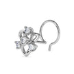0.05Ct Floral Round Bezel Lab-Grown Diamond Gold Wire Back Stud Nosepins