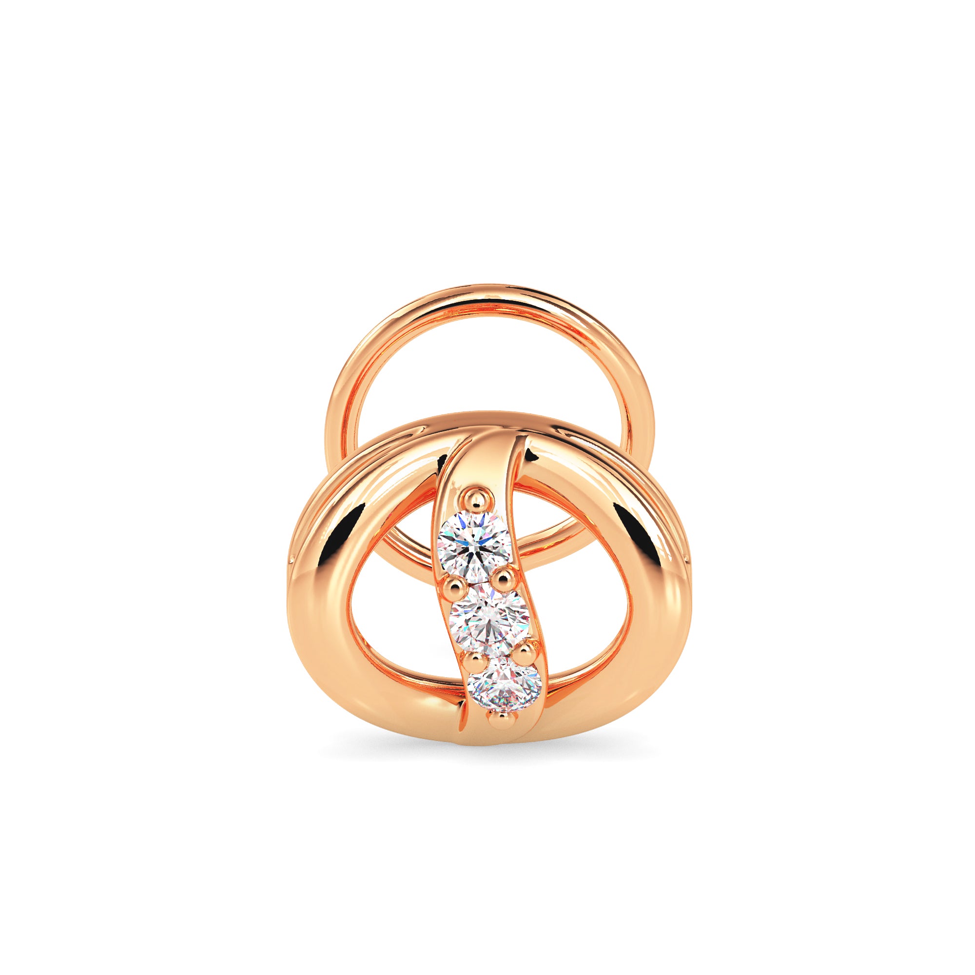 0.05Ct Round Shape Prong Lab-Grown Diamond Gold Wire Back Stud Nosepins