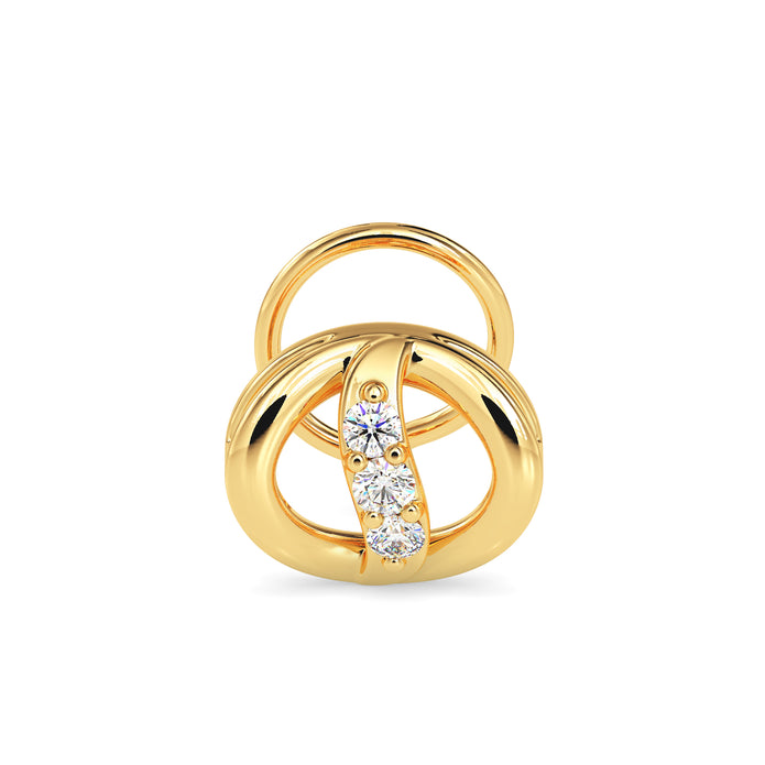 0.05Ct Round Shape Prong Lab-Grown Diamond Gold Wire Back Stud Nosepins