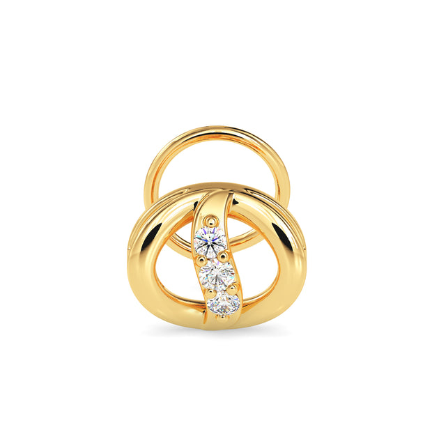 0.05Ct Round Shape Prong Lab-Grown Diamond Gold Wire Back Stud Nosepins