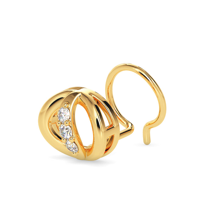 0.05Ct Round Shape Prong Lab-Grown Diamond Gold Wire Back Stud Nosepins