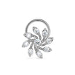 0.07Ct Floral Spiral Prong Set Lab-Grown Diamond Gold Wire Back Stud Nosepins