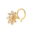 0.07Ct Floral Spiral Prong Set Lab-Grown Diamond Gold Wire Back Stud Nosepins