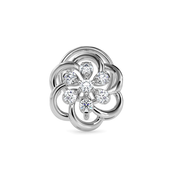 0.05Ct Flower Design Prong Set Lab-Grown Diamond Gold Wire Back Stud Nosepins