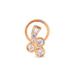 0.06Ct Round Bezel Set Lab-Grown Diamond Gold Wire Back Stud Nosepins