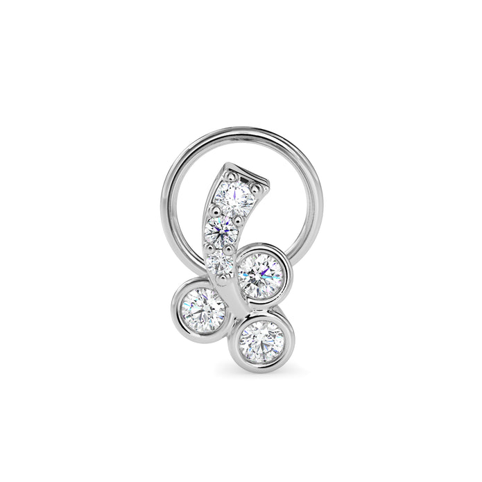0.06Ct Round Bezel Set Lab-Grown Diamond Gold Wire Back Stud Nosepins