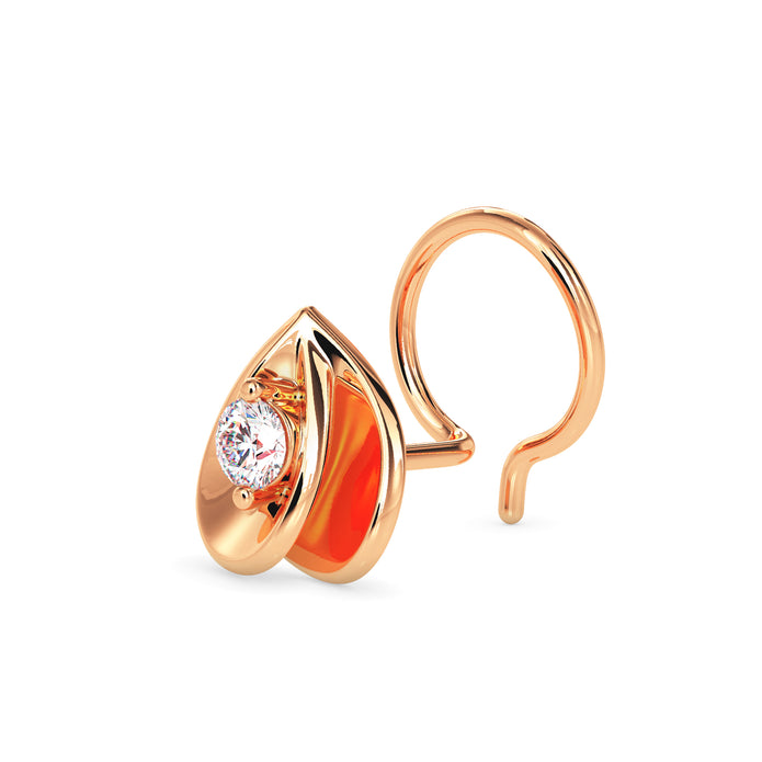 0.03Ct Teardrop Design Lab-Grown Diamond Gold Wire Back Stud Nosepins