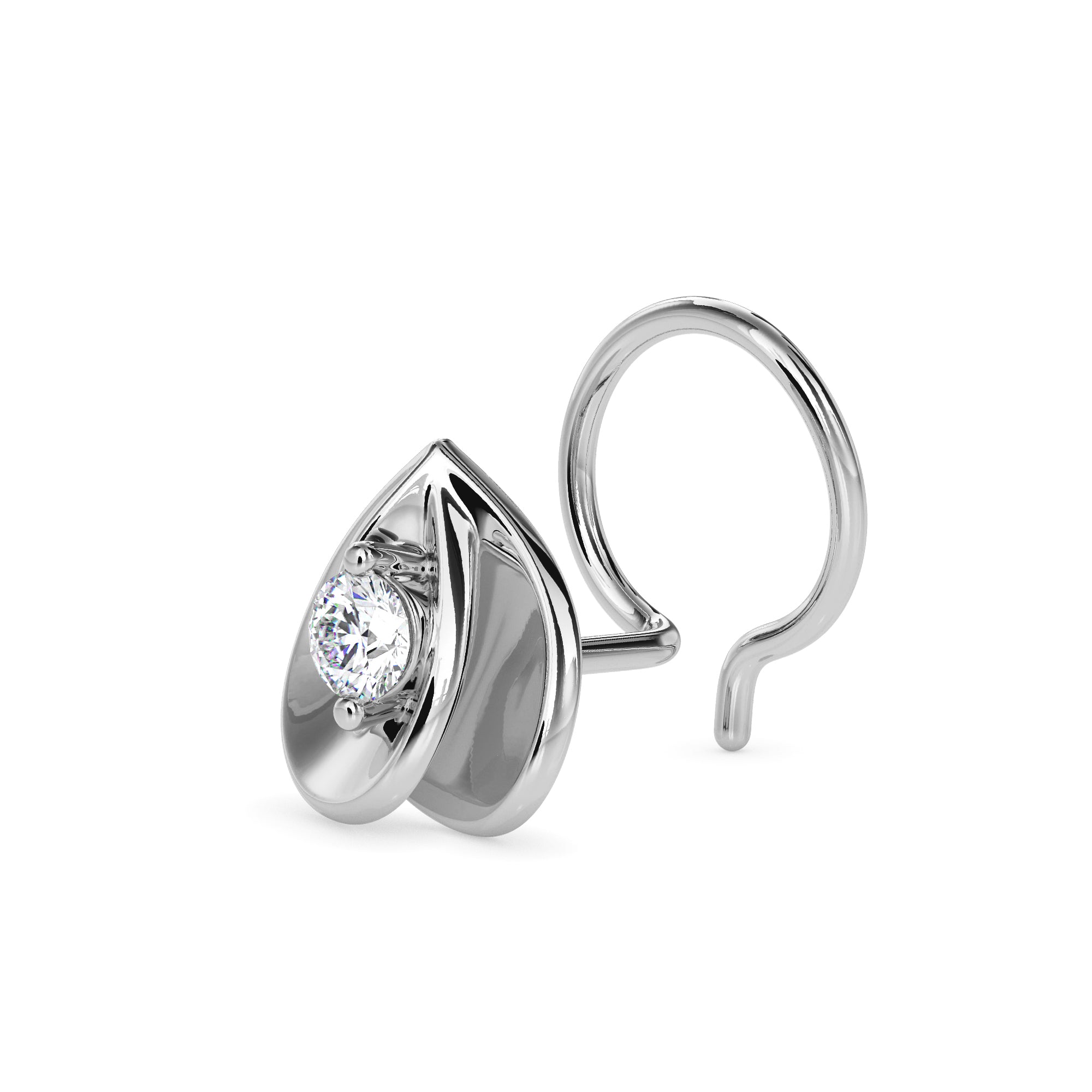 0.03Ct Teardrop Design Lab-Grown Diamond Gold Wire Back Stud Nosepins
