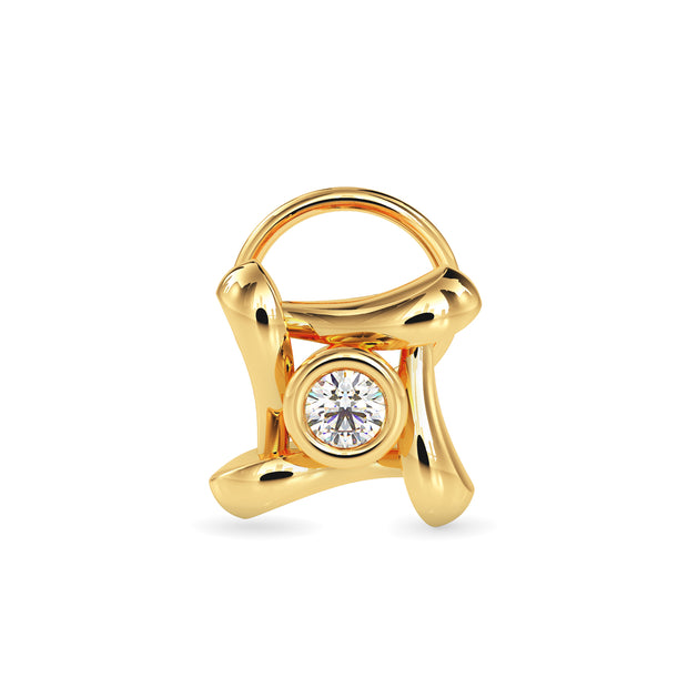 0.03Ct Round Bezel set Lab-Grown Diamond Gold Wire Back Stud Nosepins