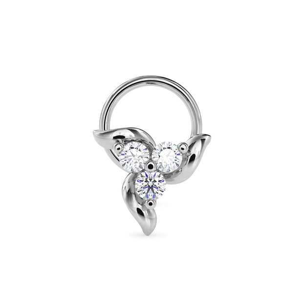 0.06Ct Round Three Stone Lab-Grown Diamond Gold Wire Back Stud Nosepins