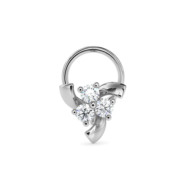 0.06Ct Floral Cluster Lab-Grown Diamond Gold Wire Back Stud Nosepins