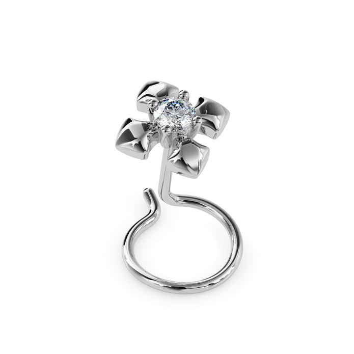 0.03Ct Round Prong Set Lab-Grown Diamond Gold Wire Back Stud Nosepins