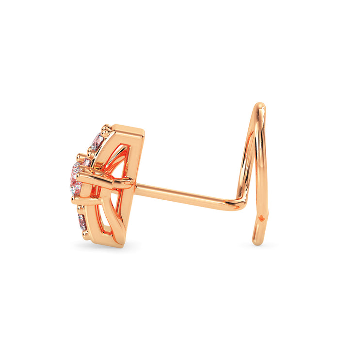 0.06Ct Dainty Prong Set Lab-Grown Diamond Gold Wire Back Stud Nosepins