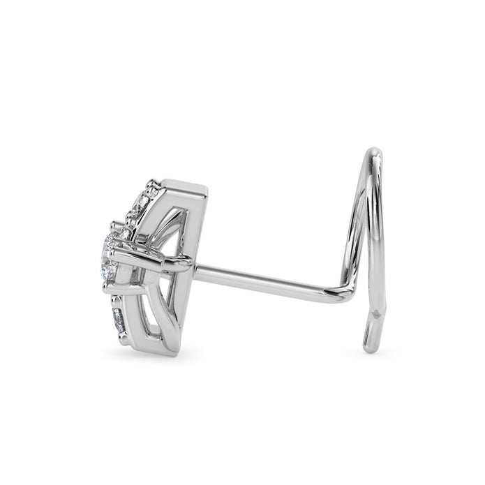 0.06Ct Dainty Prong Set Lab-Grown Diamond Gold Wire Back Stud Nosepins