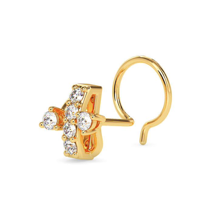 0.06Ct Dainty Prong Set Lab-Grown Diamond Gold Wire Back Stud Nosepins