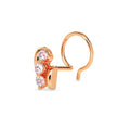0.06Ct Three Stone Lab-Grown Diamond Gold Wire Back Stud Nosepins