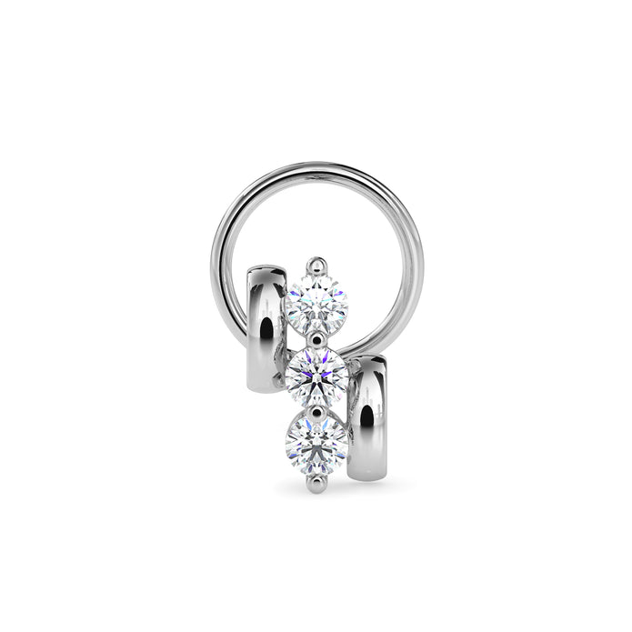 0.06Ct Three Stone Lab-Grown Diamond Gold Wire Back Stud Nosepins