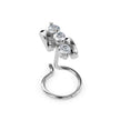0.06Ct Three Stone Lab-Grown Diamond Gold Wire Back Stud Nosepins