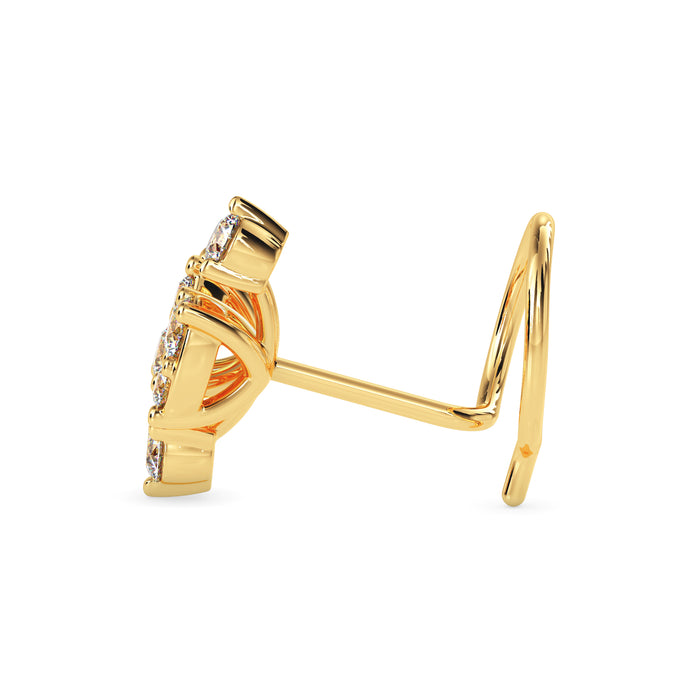 0.08Ct Teardrop Style Lab-Grown Diamond Gold Wire Back Stud Nosepins