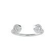 open cuff halo diamond ring in white gold
