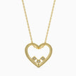 open heart diamond pendant necklace in yellow gold