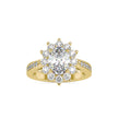 oval cut halo diamond ring in yellow gold