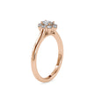 oval prong halo lab-grown diamond ring in rose gold