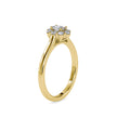 oval prong halo lab-grown diamond ring in yellow gold